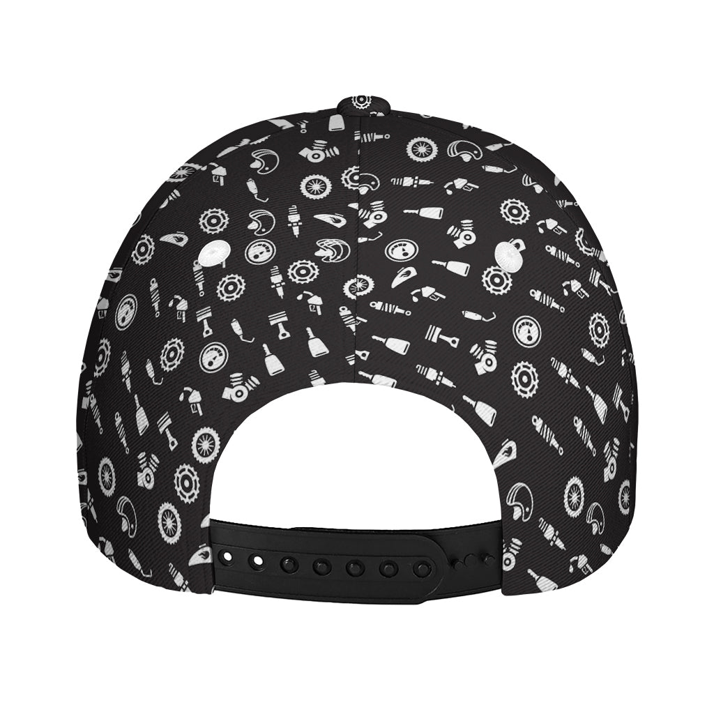 Motorcycle Parts Pattern Print Baseball Cap