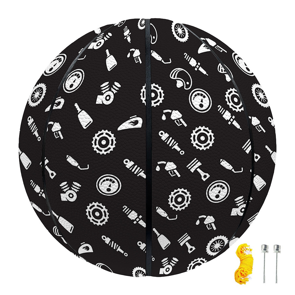 Motorcycle Parts Pattern Print Basketball