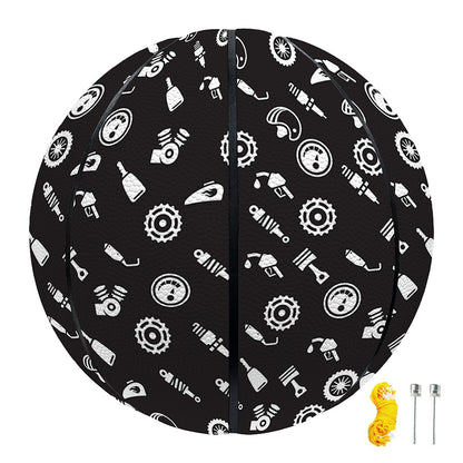 Motorcycle Parts Pattern Print Basketball