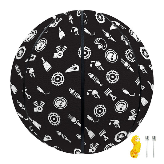 Motorcycle Parts Pattern Print Basketball