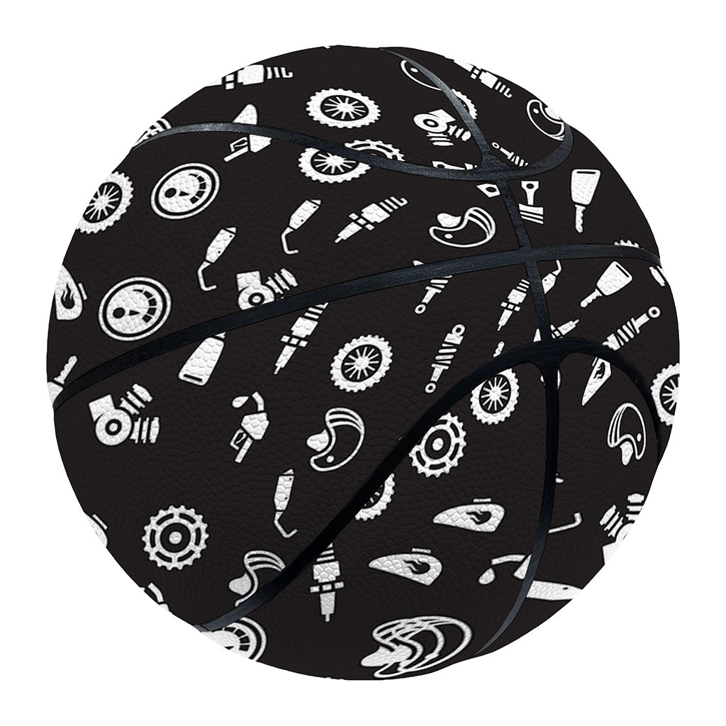 Motorcycle Parts Pattern Print Basketball