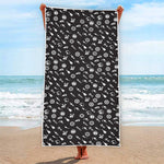 Motorcycle Parts Pattern Print Beach Towel