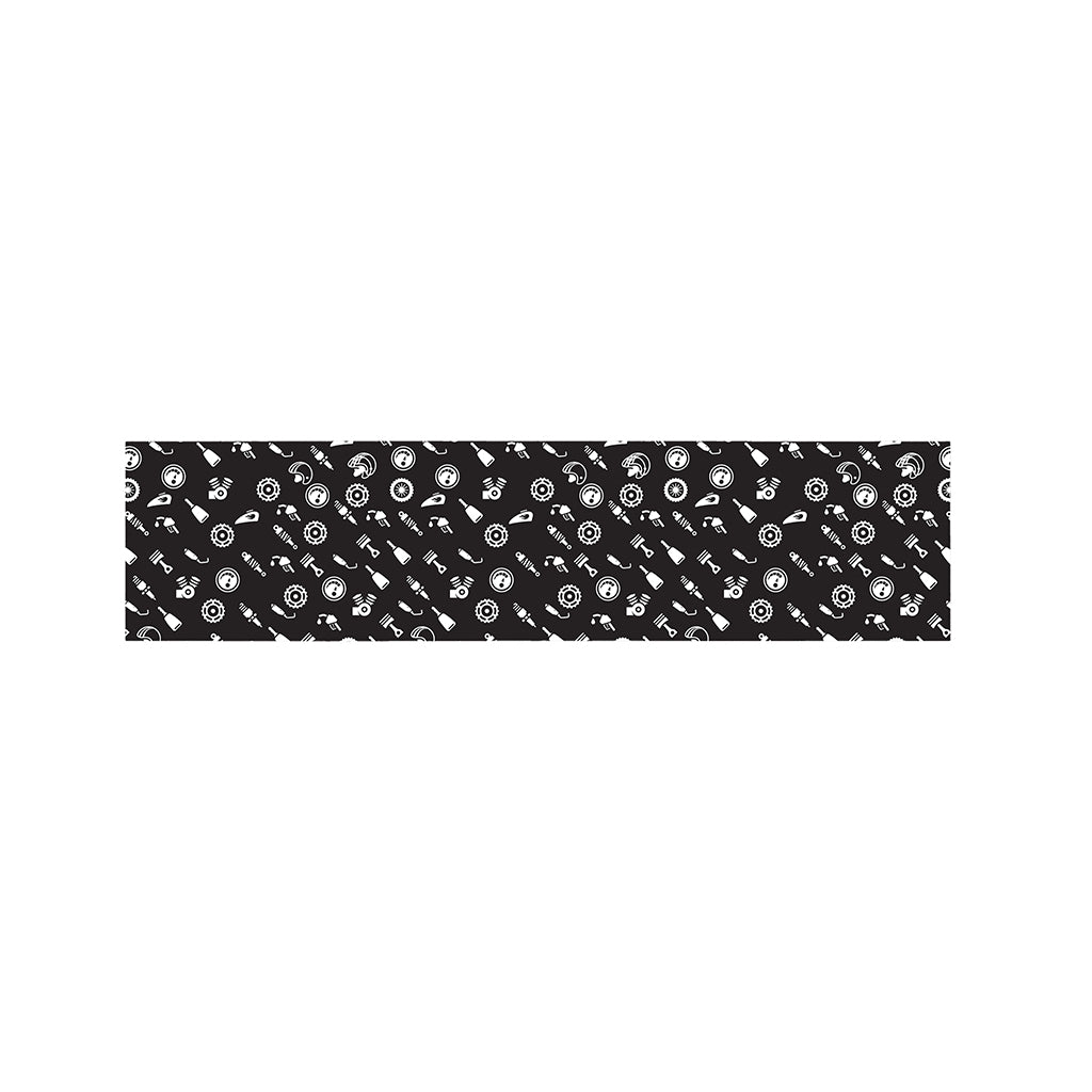 Motorcycle Parts Pattern Print Bed Runner