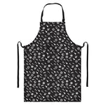 Motorcycle Parts Pattern Print Bib Apron With Pocket