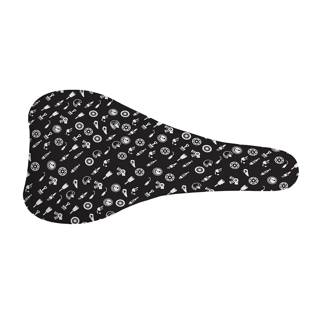 Motorcycle Parts Pattern Print Bicycle Seat Cover