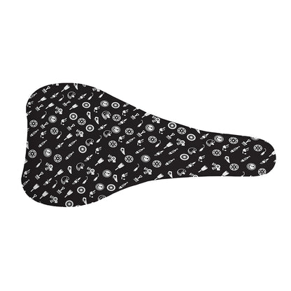 Motorcycle Parts Pattern Print Bicycle Seat Cover