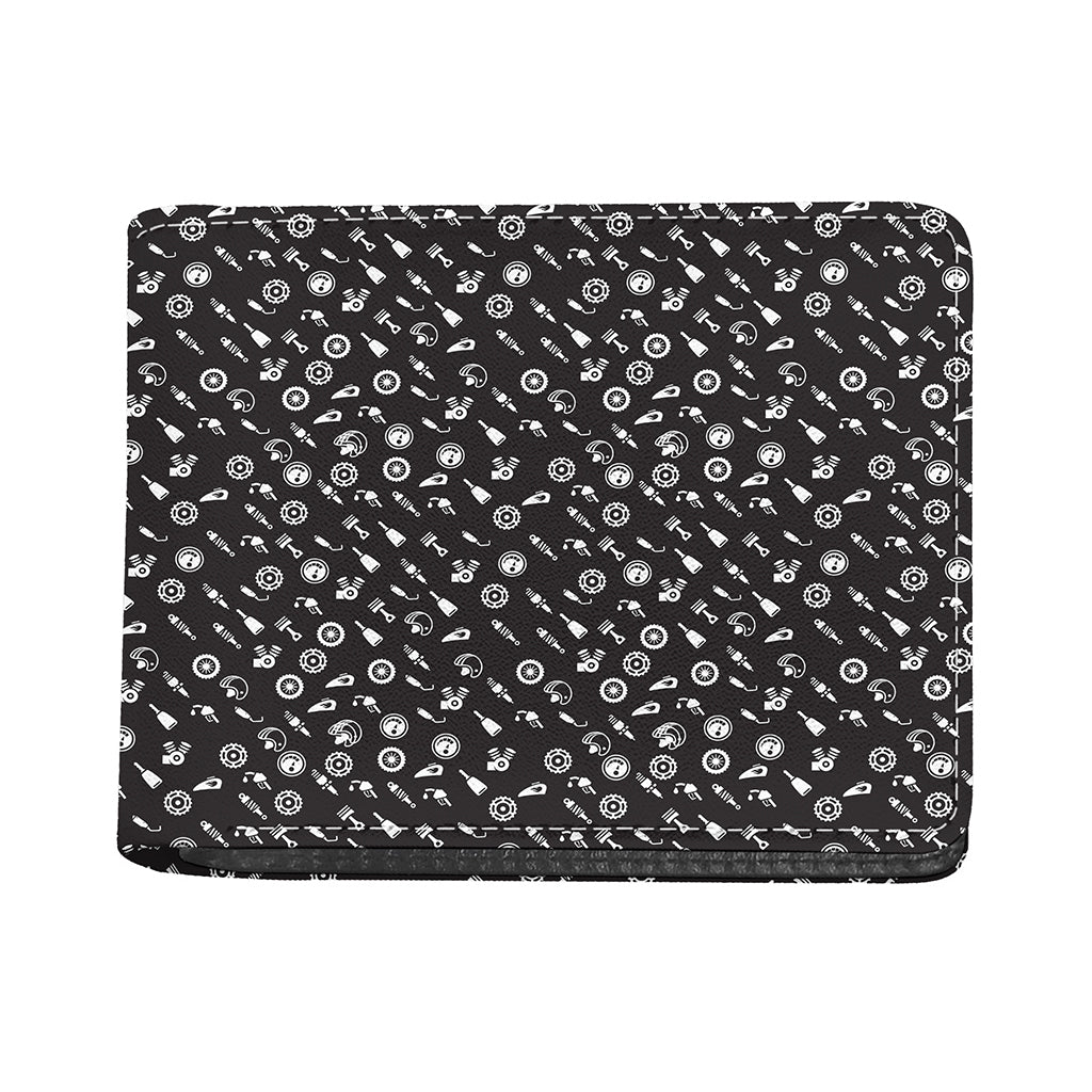 Motorcycle Parts Pattern Print Bifold Wallet