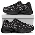 Motorcycle Parts Pattern Print Black Chunky Shoes