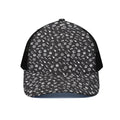 Motorcycle Parts Pattern Print Black Mesh Trucker Hat