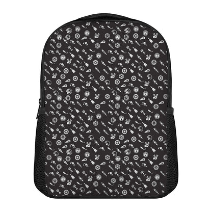 Motorcycle Parts Pattern Print Casual Backpack