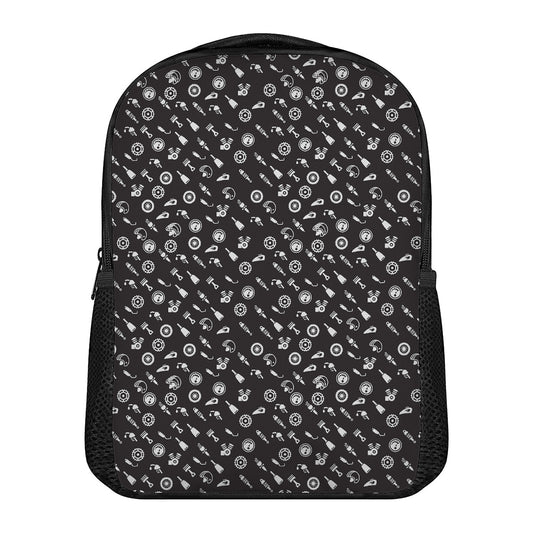 Motorcycle Parts Pattern Print Casual Backpack
