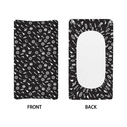 Motorcycle Parts Pattern Print Changing Pad Cover