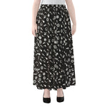 Motorcycle Parts Pattern Print Chiffon Maxi Skirt