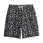 Motorcycle Parts Pattern Print Cotton Shorts