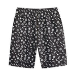 Motorcycle Parts Pattern Print Cotton Shorts