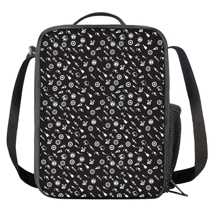 Motorcycle Parts Pattern Print Crossbody Lunch Bag
