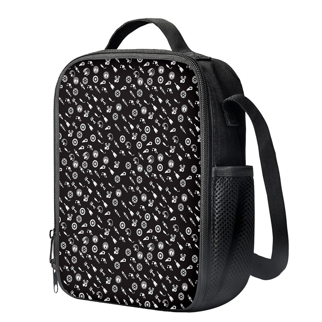 Motorcycle Parts Pattern Print Crossbody Lunch Bag