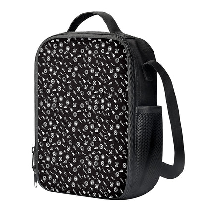 Motorcycle Parts Pattern Print Crossbody Lunch Bag