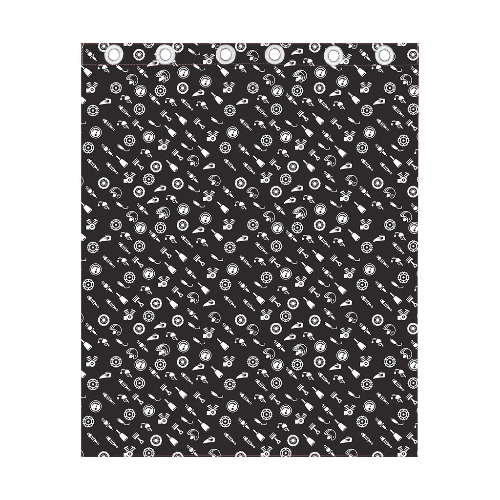 Motorcycle Parts Pattern Print Curtain
