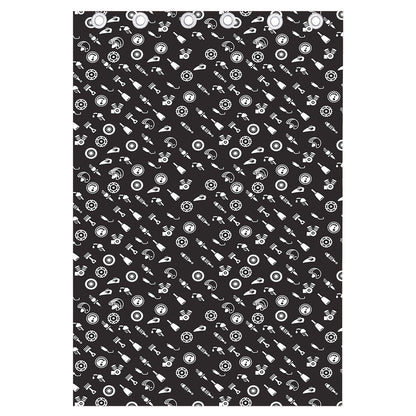 Motorcycle Parts Pattern Print Curtain