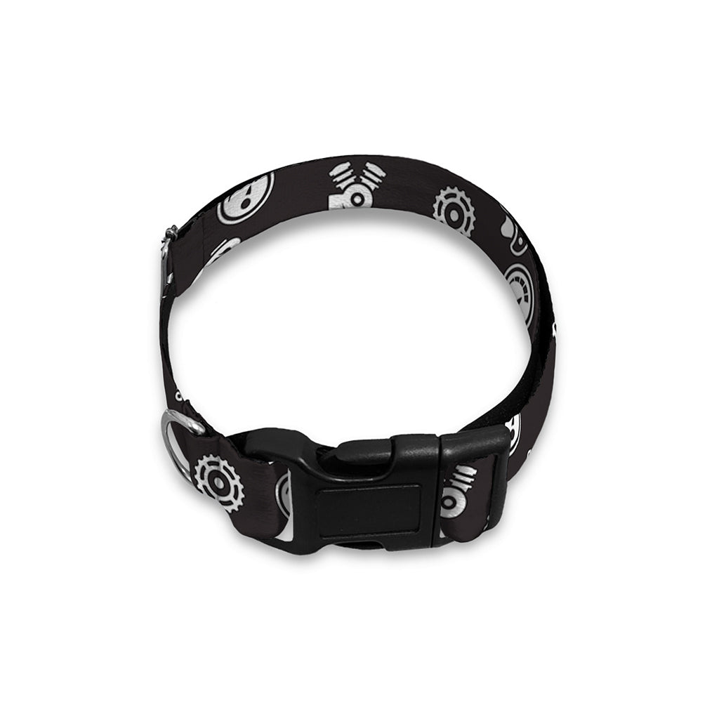 Motorcycle Parts Pattern Print Dog Collar