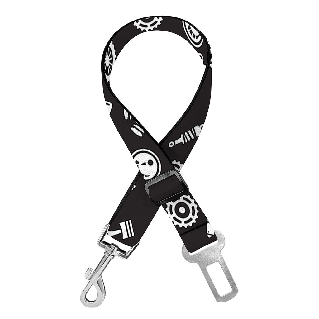 Motorcycle Parts Pattern Print Dog Seat Belt