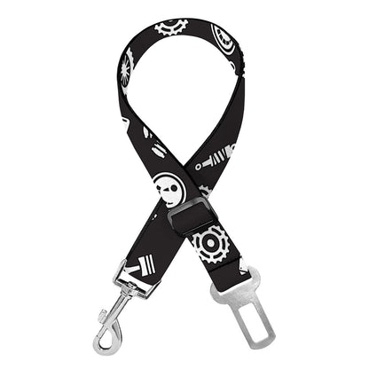 Motorcycle Parts Pattern Print Dog Seat Belt