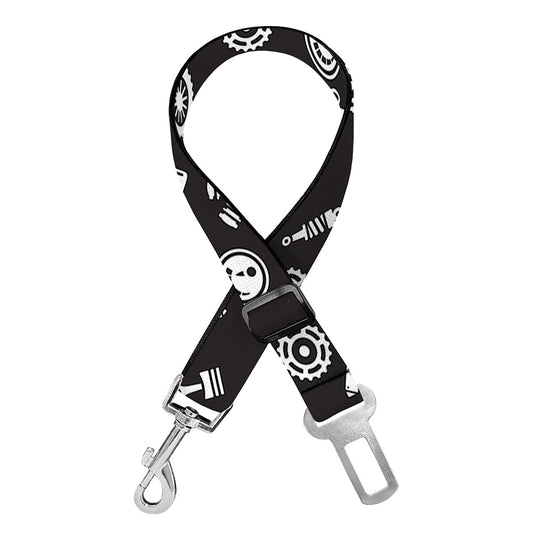 Motorcycle Parts Pattern Print Dog Seat Belt