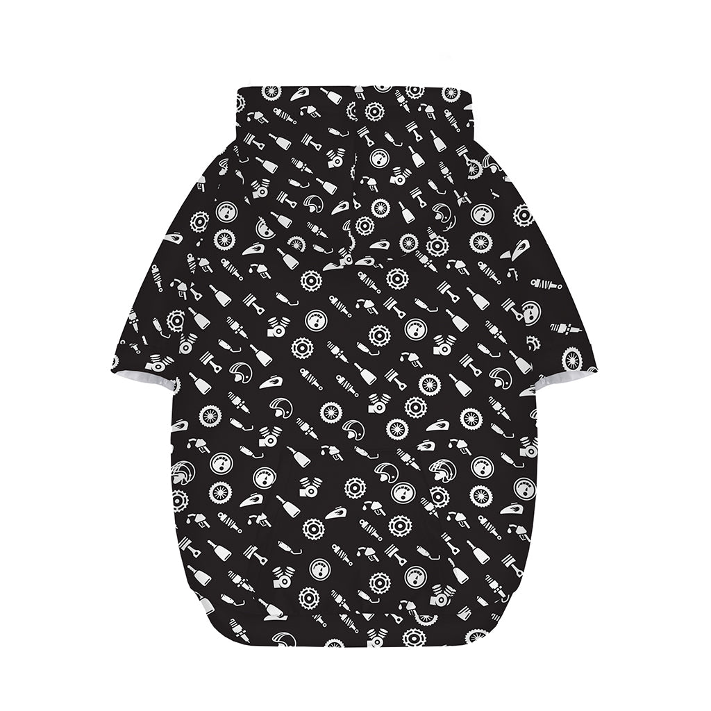 Motorcycle Parts Pattern Print Dog Zip Up Hoodie