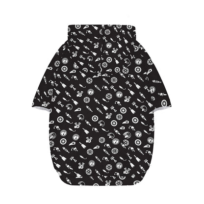 Motorcycle Parts Pattern Print Dog Zip Up Hoodie