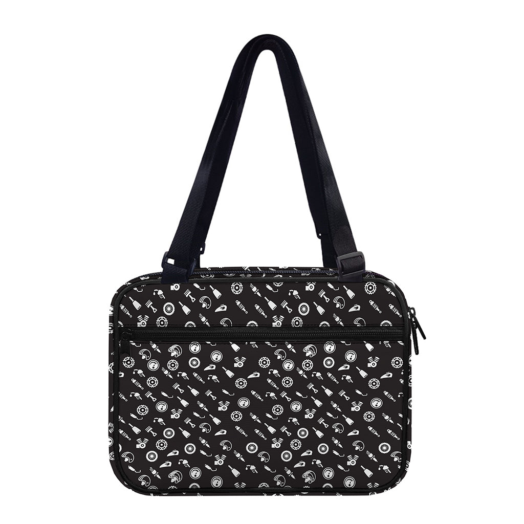 Motorcycle Parts Pattern Print Double Strap Bible Bag