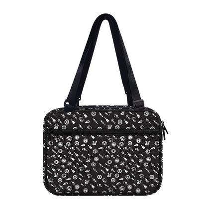 Motorcycle Parts Pattern Print Double Strap Bible Bag