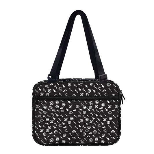 Motorcycle Parts Pattern Print Double Strap Bible Bag