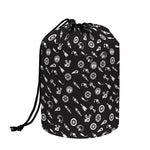 Motorcycle Parts Pattern Print Drawstring Makeup Bag