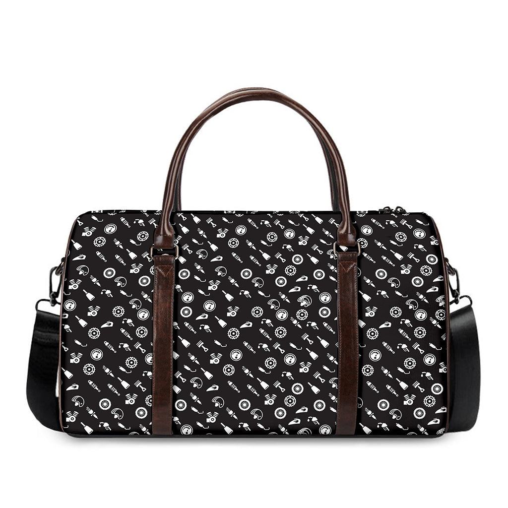 Motorcycle Parts Pattern Print Duffle Bag