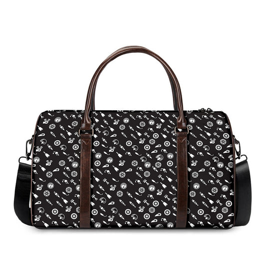Motorcycle Parts Pattern Print Duffle Bag