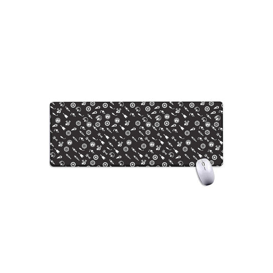 Motorcycle Parts Pattern Print Extended Mouse Pad