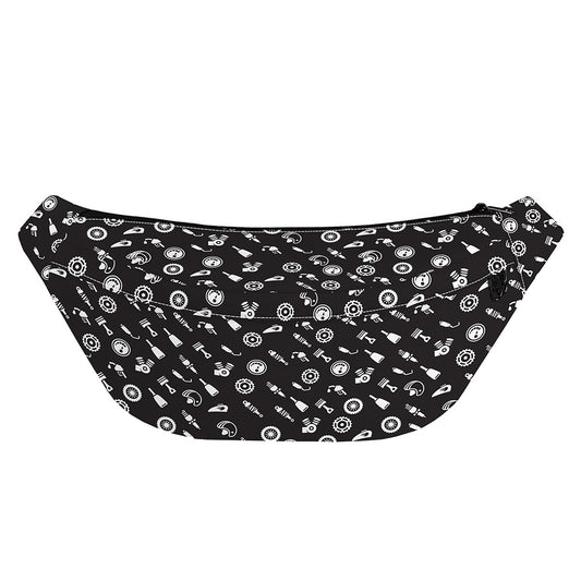 Motorcycle Parts Pattern Print Fanny Pack