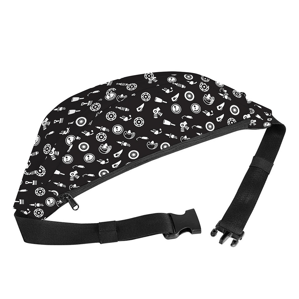 Motorcycle Parts Pattern Print Fanny Pack
