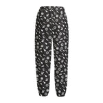 Motorcycle Parts Pattern Print Fleece Lined Knit Pants