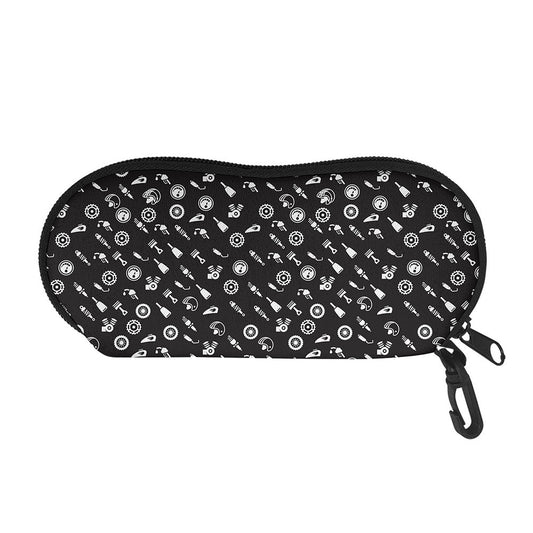Motorcycle Parts Pattern Print Glasses Case