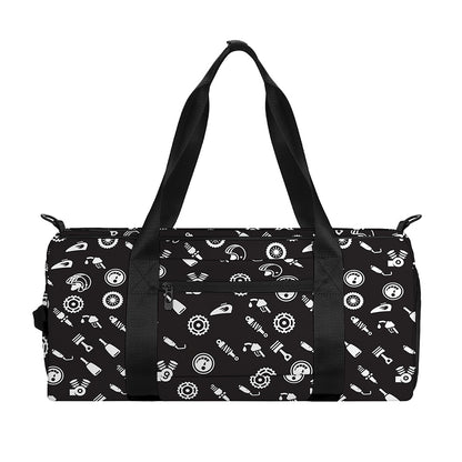 Motorcycle Parts Pattern Print Gym Bag