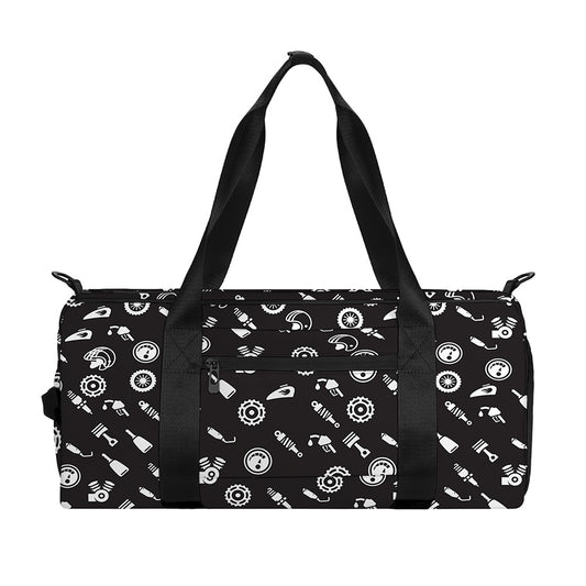 Motorcycle Parts Pattern Print Gym Bag