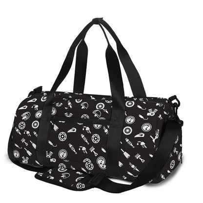 Motorcycle Parts Pattern Print Gym Bag