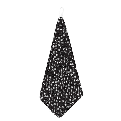 Motorcycle Parts Pattern Print Hand Towel