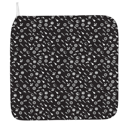Motorcycle Parts Pattern Print Hand Towel