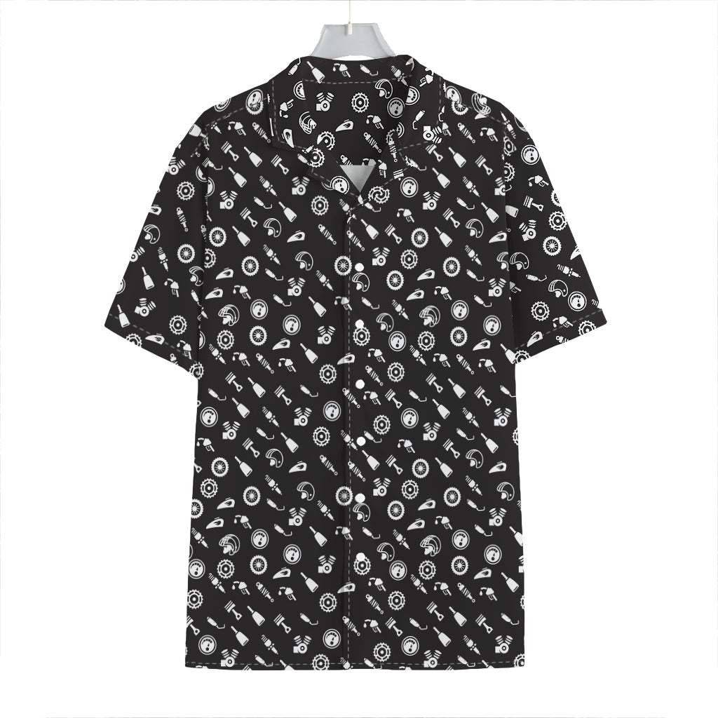 Motorcycle Parts Pattern Print Hawaiian Shirt