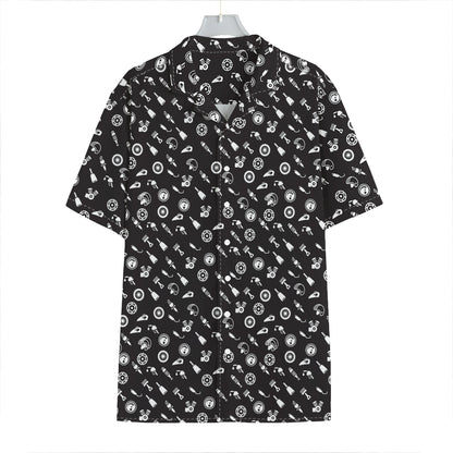 Motorcycle Parts Pattern Print Hawaiian Shirt