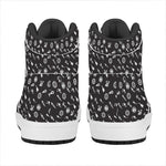 Motorcycle Parts Pattern Print High Top Leather Sneakers