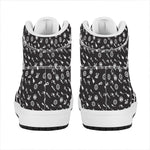 Motorcycle Parts Pattern Print High Top Leather Sneakers